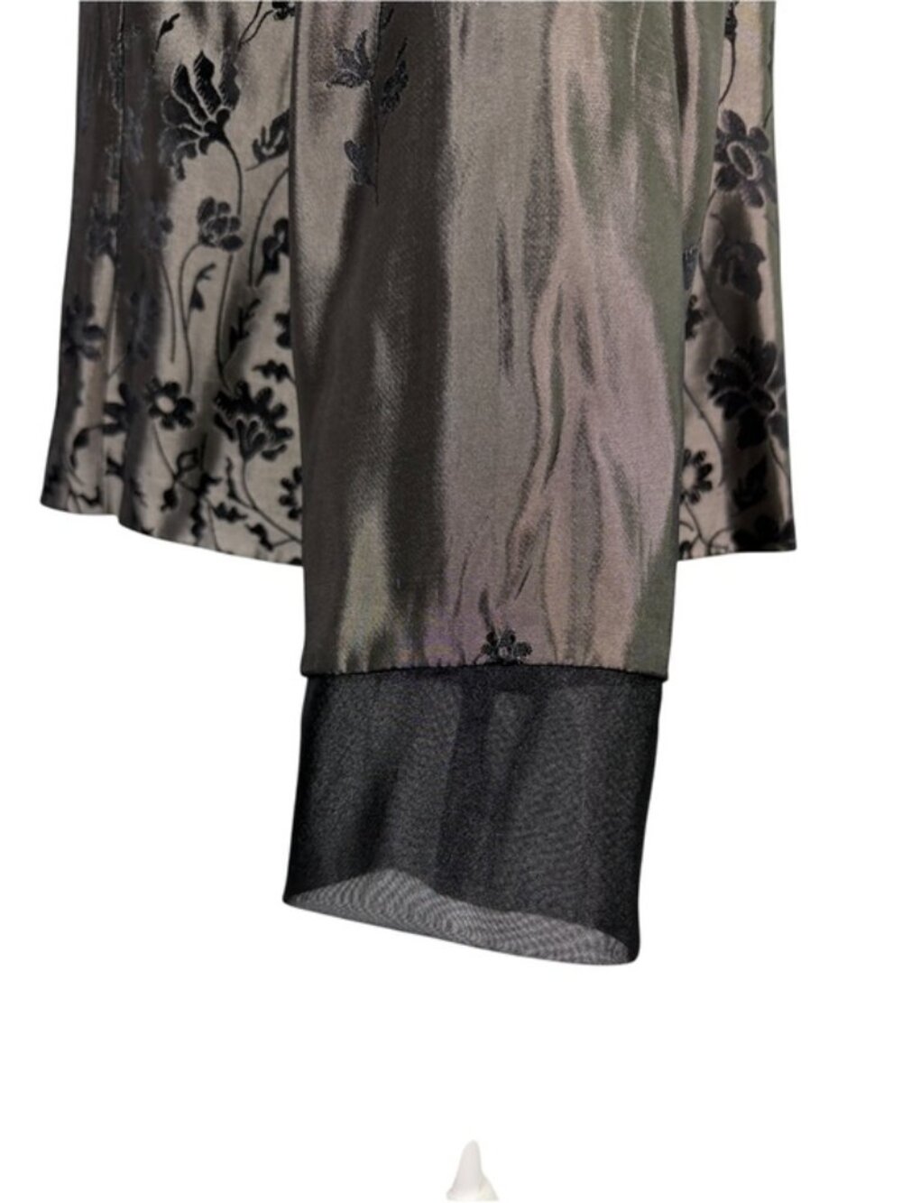 Vintage Patra Pewter Organza Floral Embroidered Blouse Size 16 Made USA - Picture 8 of 10